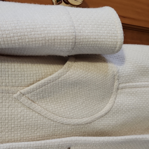 MixIt Vintage Wool Coat Fully Lined Off White 5 Button Sz M - Picture 4 of 10